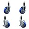 Service Caster 4'' Blue Poly Wheel Swivel 1-1/4'' Expanding Stem Caster Set 2 Brakes, 4PK SCC-EX20S414-PPUB-BLUE-2-TLB-2-114 - alternate 1